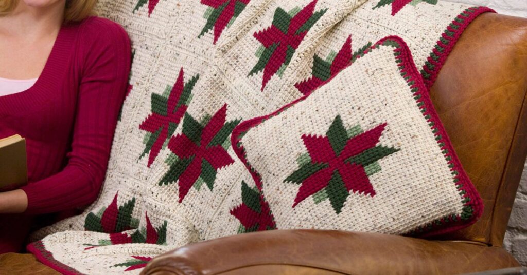 Free Crochet Retro Throw & Pillow Patterns Featured Image