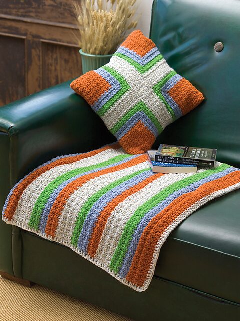 Free Crochet Retro Throw & Pillow Patterns Pinterest