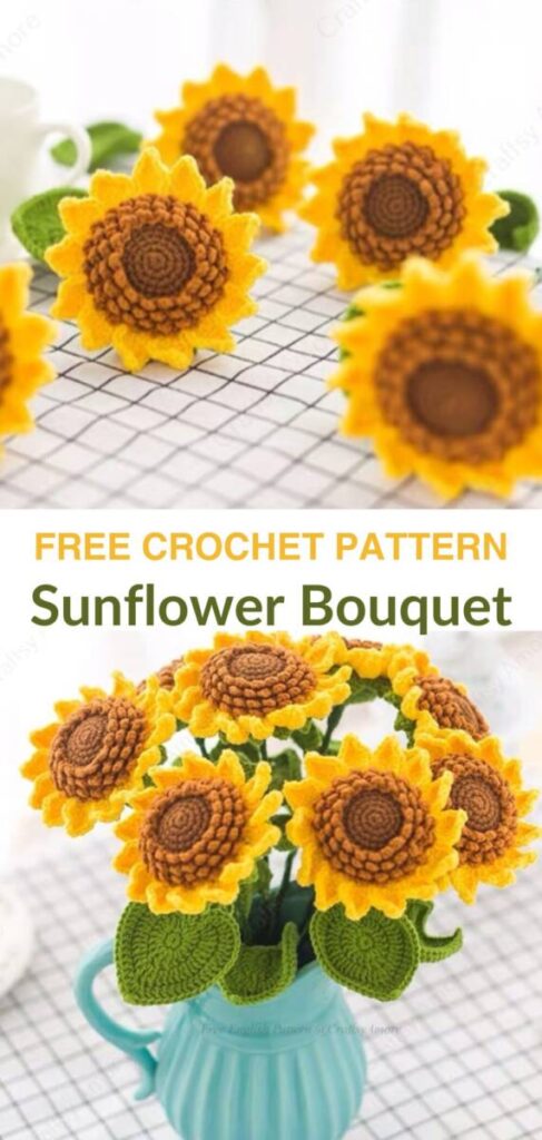 Free crochet flower bouquet patterns Pinterest