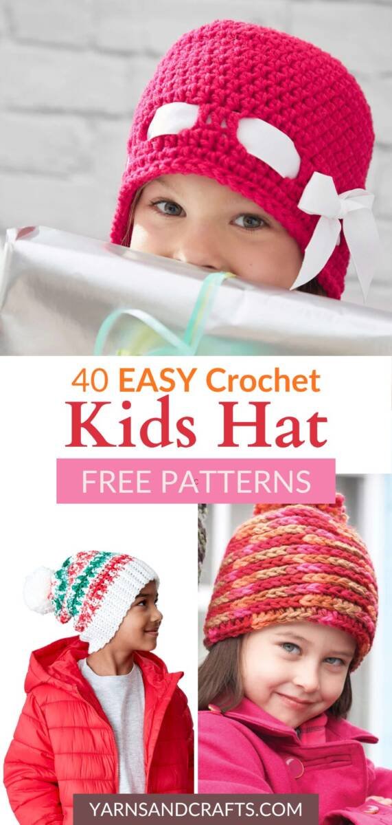 40 Free and Easy Crochet Kids' Hat Patterns | Yarns and Crafts
