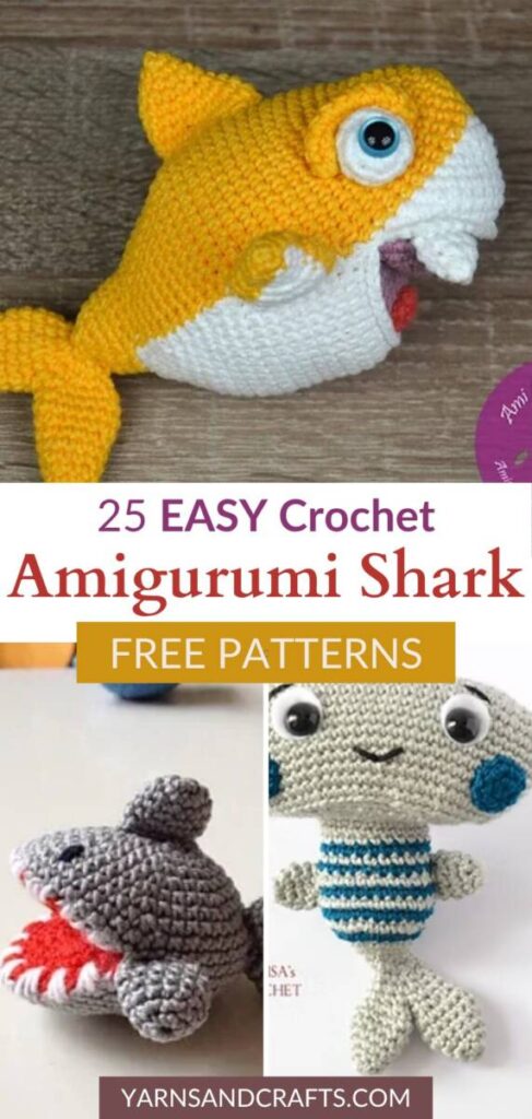 Free crochet amigurumi shark patterns Pinterest