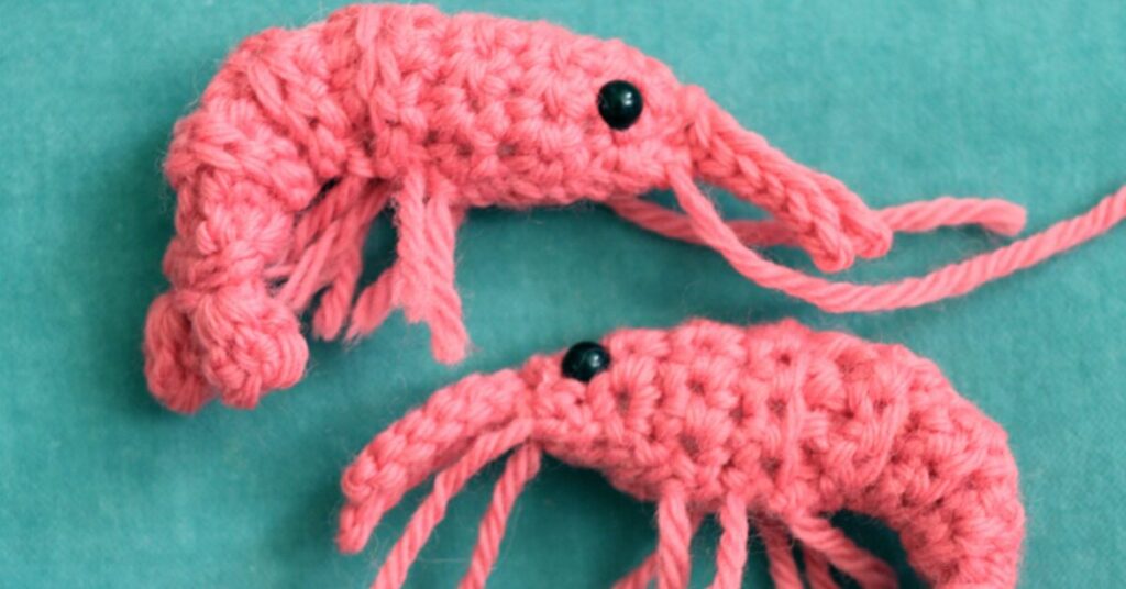 Free crochet amigurumi shrimp patterns featured image
