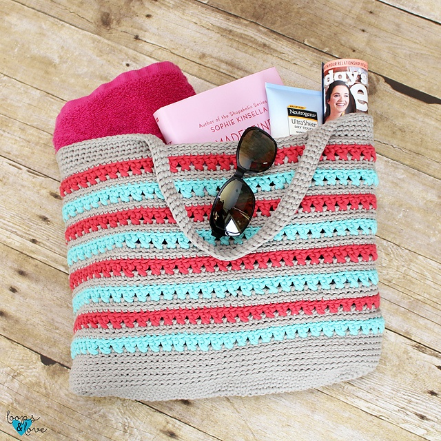 Free crochet beach summer tote bag patterns