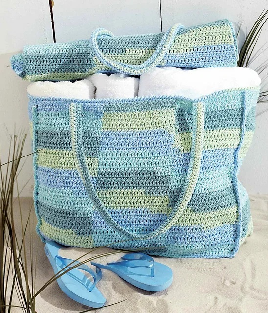 Free crochet beach summer tote bag patterns