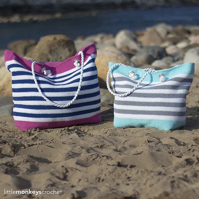 Free crochet beach summer tote bag patterns