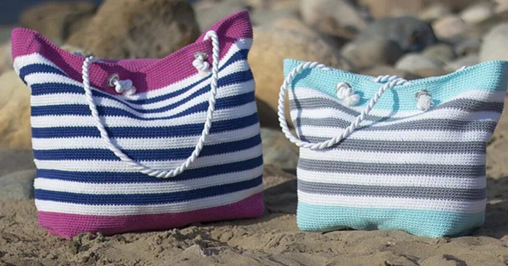 Free crochet beach summer tote bag patterns featured image