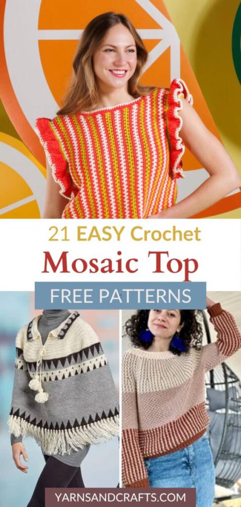 Free crochet mosaic top patterns Pinterest
