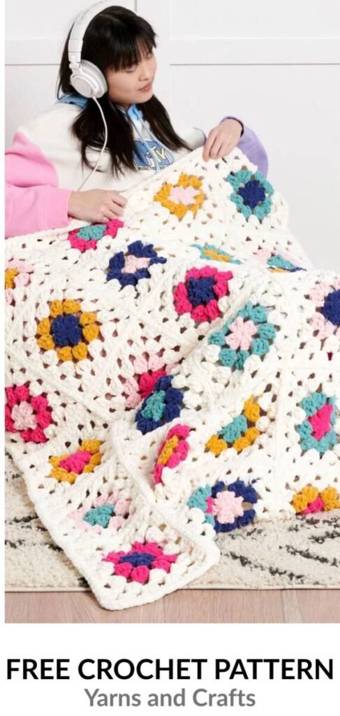 Free Crochet Granny Square Blanket Patterns Pinterest