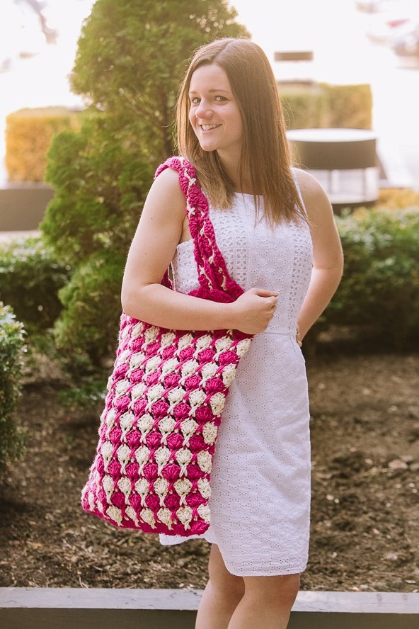 Free crochet crisscross mini tote patterns