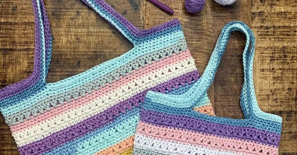 Free crochet crisscross mini tote patterns featured image