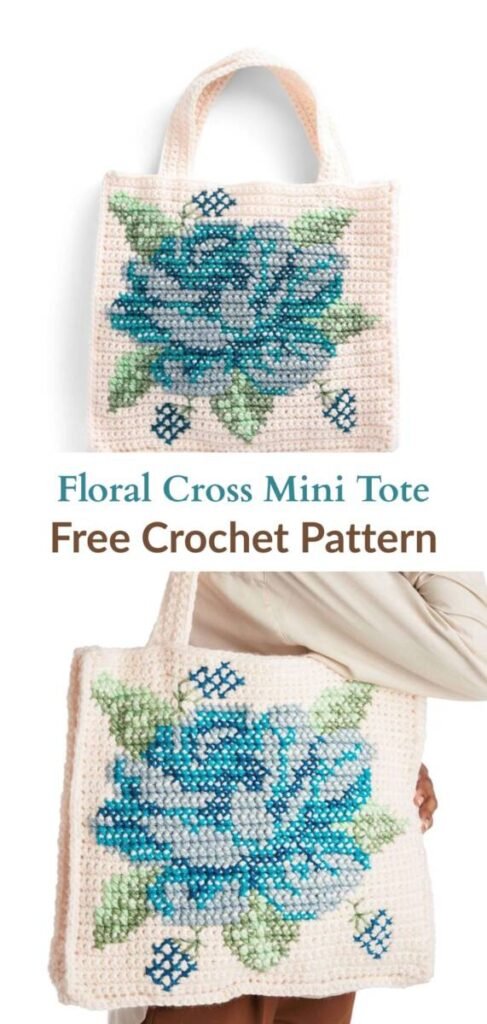 Free crochet crisscross mini tote patterns Pinterest