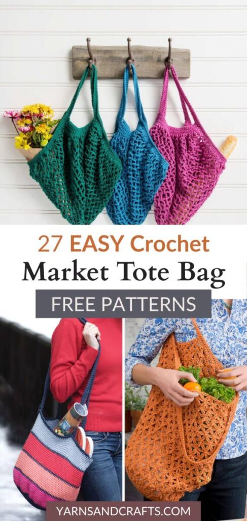 Free crochet market tote patterns Pinterest