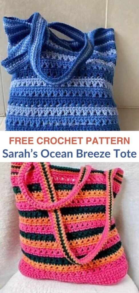 Free crochet ocean breeze tote patterns Pinterest