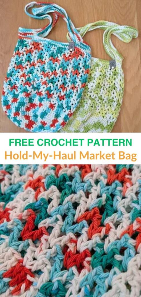 Free crochet V-stitch market bag patterns Pinterest
