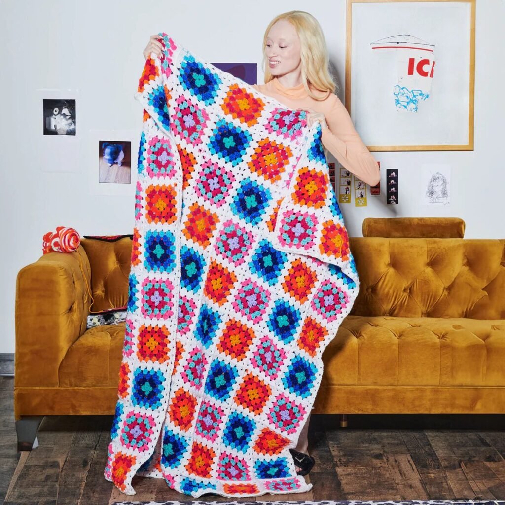Free Crochet Granny Square Blanket Patterns Pinterest