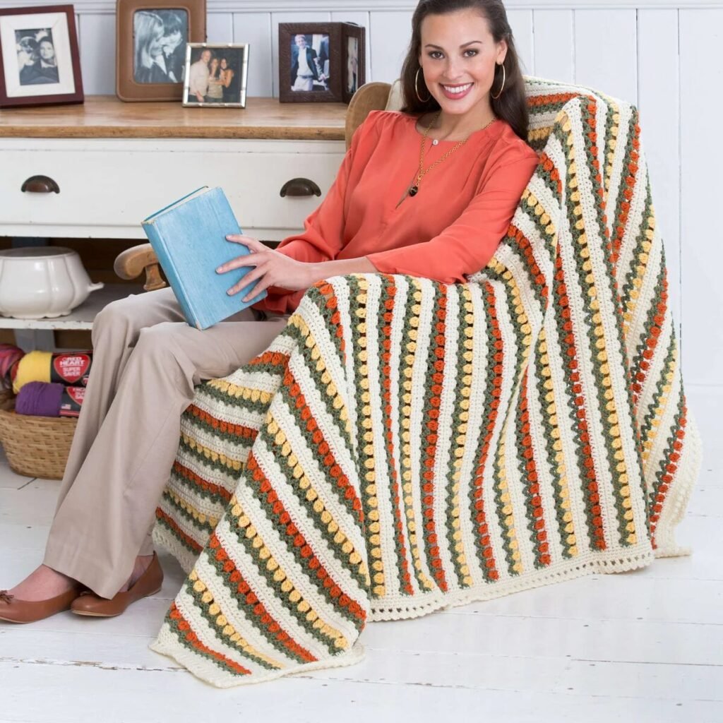 Free Crochet Blanket with Flowers Patterns