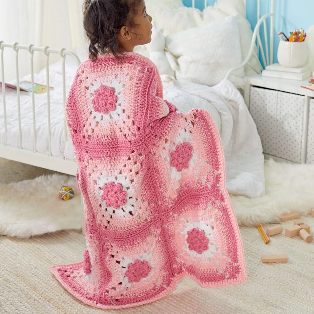 Free Crochet Blanket with Flowers Patterns Pinterest