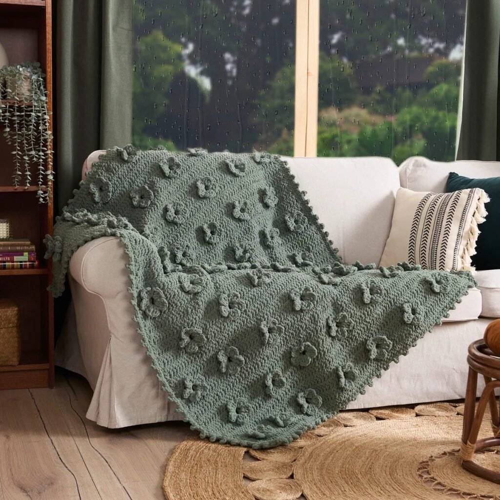 Free Crochet Blanket with Flowers Patterns Pinterest