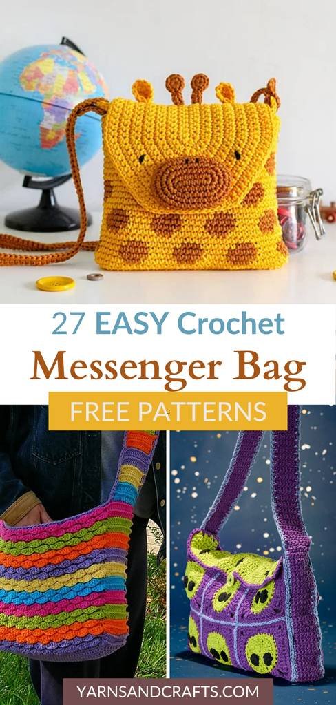 Free crochet messenger bag patterns Pinterest