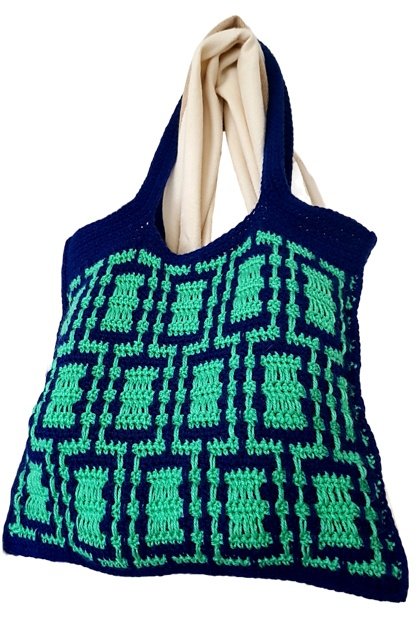 Free Crochet Mosaic Bricks Tote Patterns