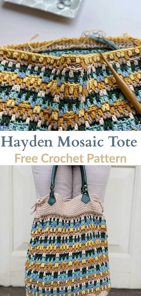 Free crochet mosaic bricks tote patterns Pinterest