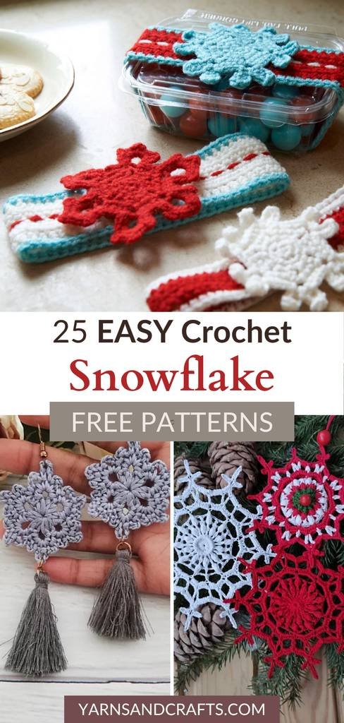 Free crochet snowflake patterns Pinterest