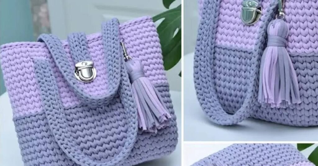 free crochet t-shirt yarn handbag patterns featured image