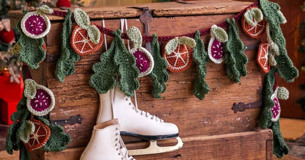 Free Crochet Christmas Garland Patterns Featured Image