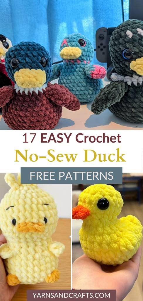 Free no-sew amigurumi crochet duck patterns Pinterest