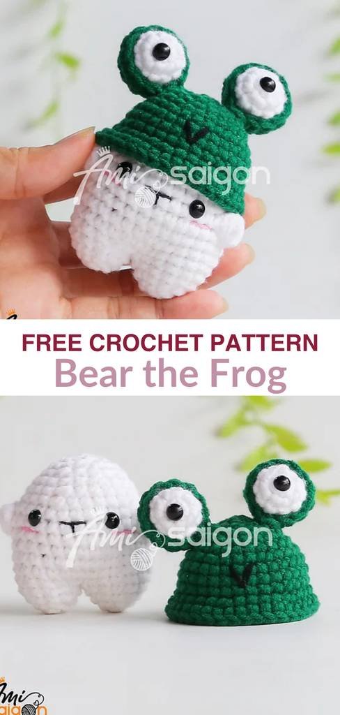 Free no-sew amigurumi crochet frog patterns Pinterest